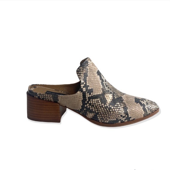 Steven Steve Madden snake print heeled mule boot - Picture 1 of 5